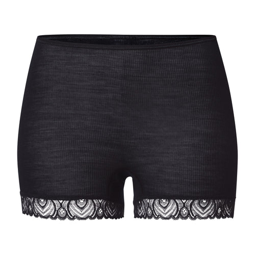 Woolen Lace Lace Trim Wool And Silk Boyleg | Black 70832-019