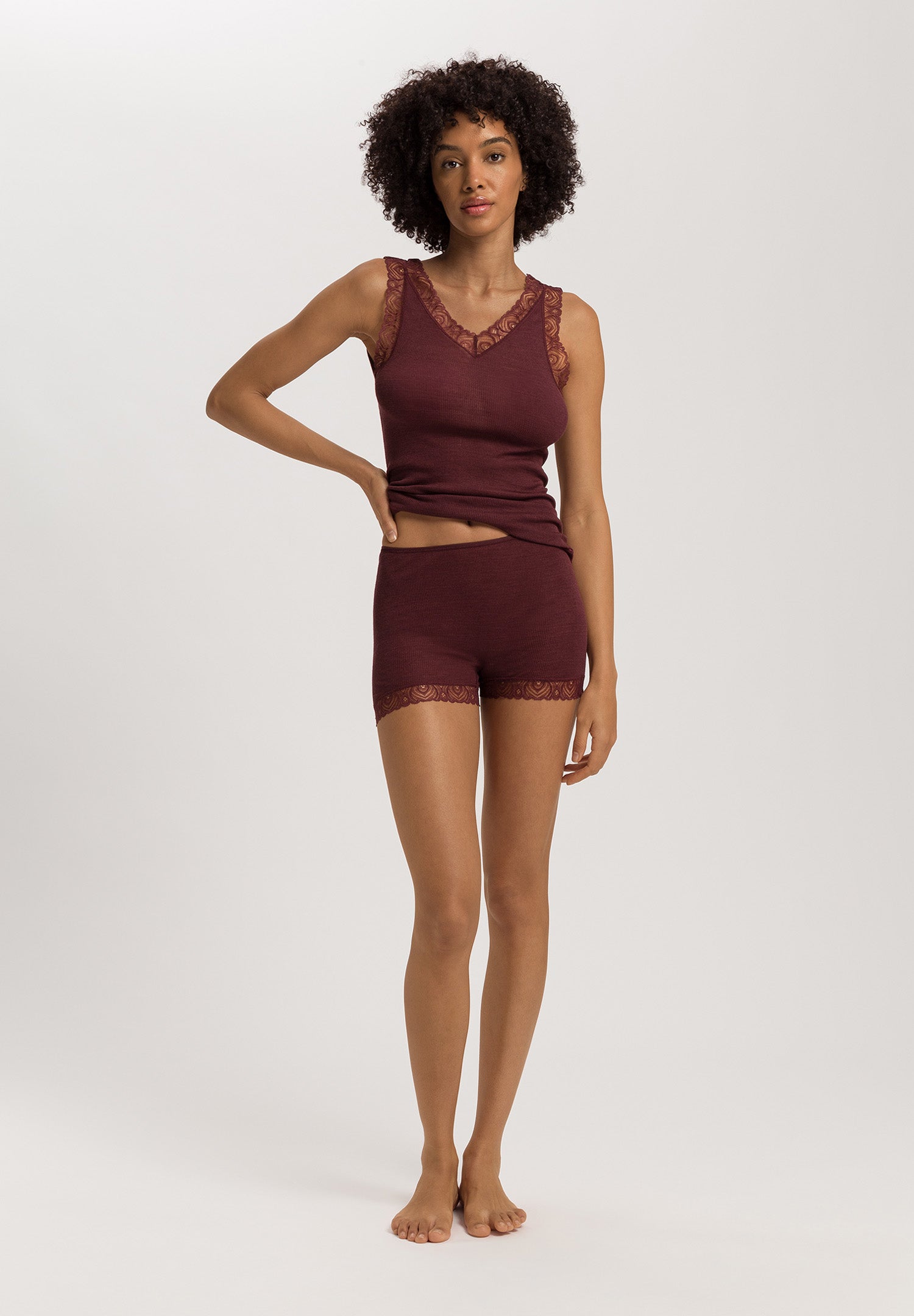 Woolen Lace Lace Trim Wool And Silk Boyleg | Vivid Brown 70832-2421
