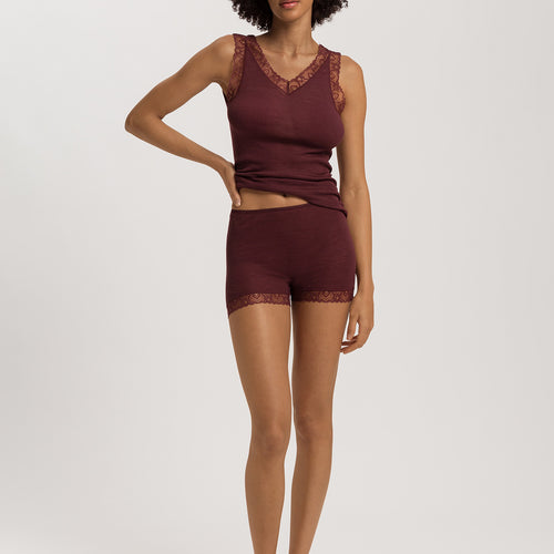 Woolen Lace Lace Trim Wool And Silk Boyleg | Vivid Brown 70832-2421