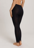 Woolen Lace Lace Trim Wool And Silk Leggings | Black 70833-019