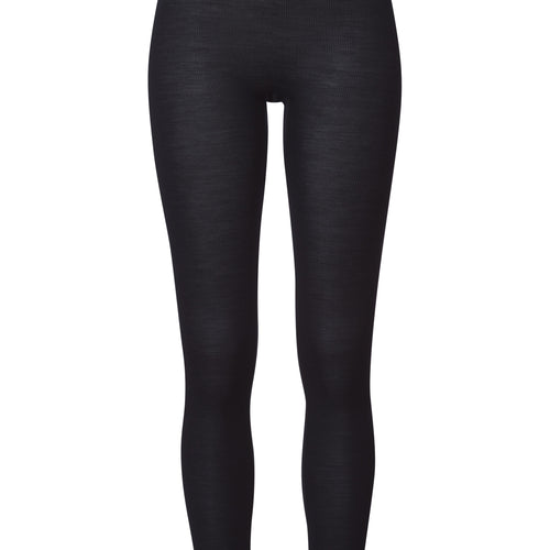Woolen Lace Lace Trim Wool And Silk Leggings | Black 70833-019