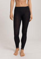 Woolen Lace Lace Trim Wool And Silk Leggings | Black 70833-019