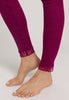 Woolen Lace Lace Trim Wool And Silk Leggings | Pink Tourmaline 70833-2473