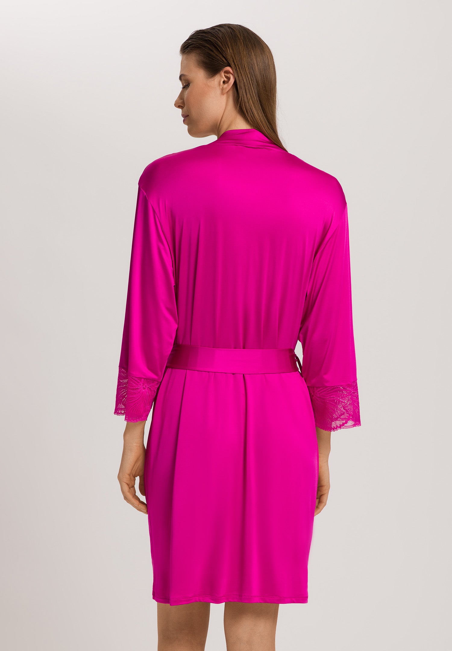 Hanro Lilith Lace Trim Kimono | Very Berry 70834-1370 XL / Very Berry Hanro Lilith Lace Trim Kimono | Very Berry 70834-1370 XL / Very Berry