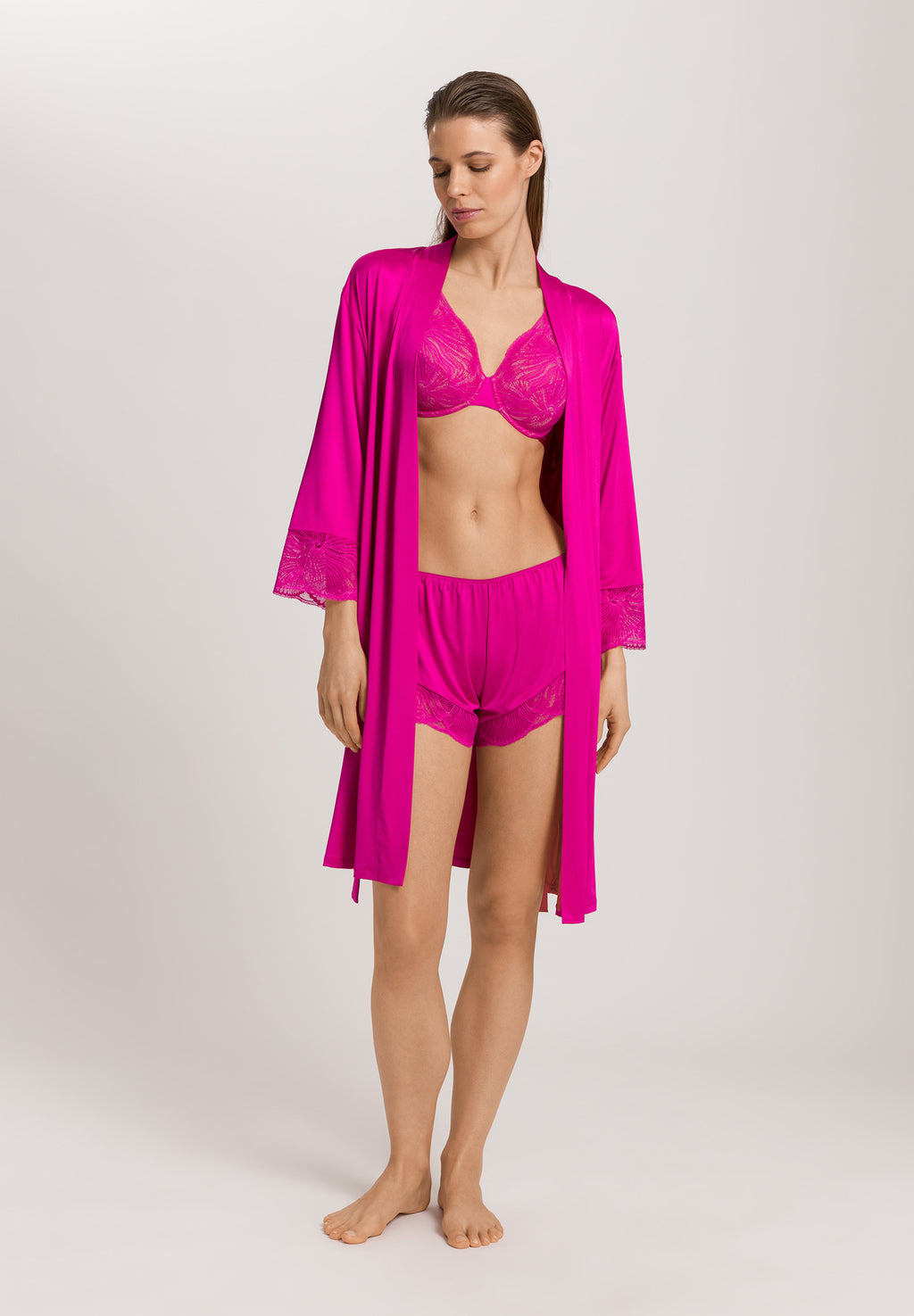 Lilith Lace Trim Kimono | Very Berry 70834-1370