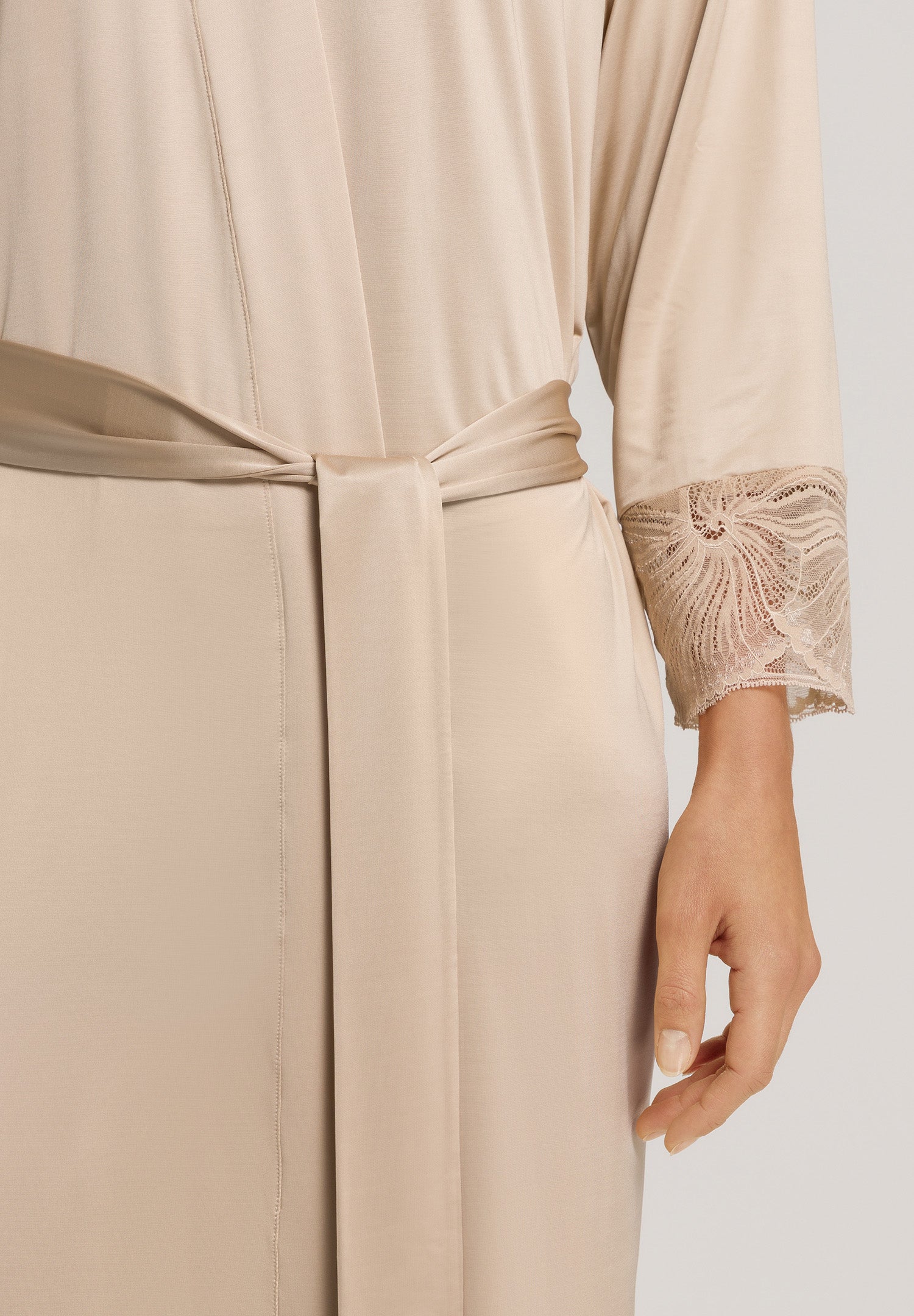 Lilith Lace Trim Kimono | Coffee Quartz 70834-2216