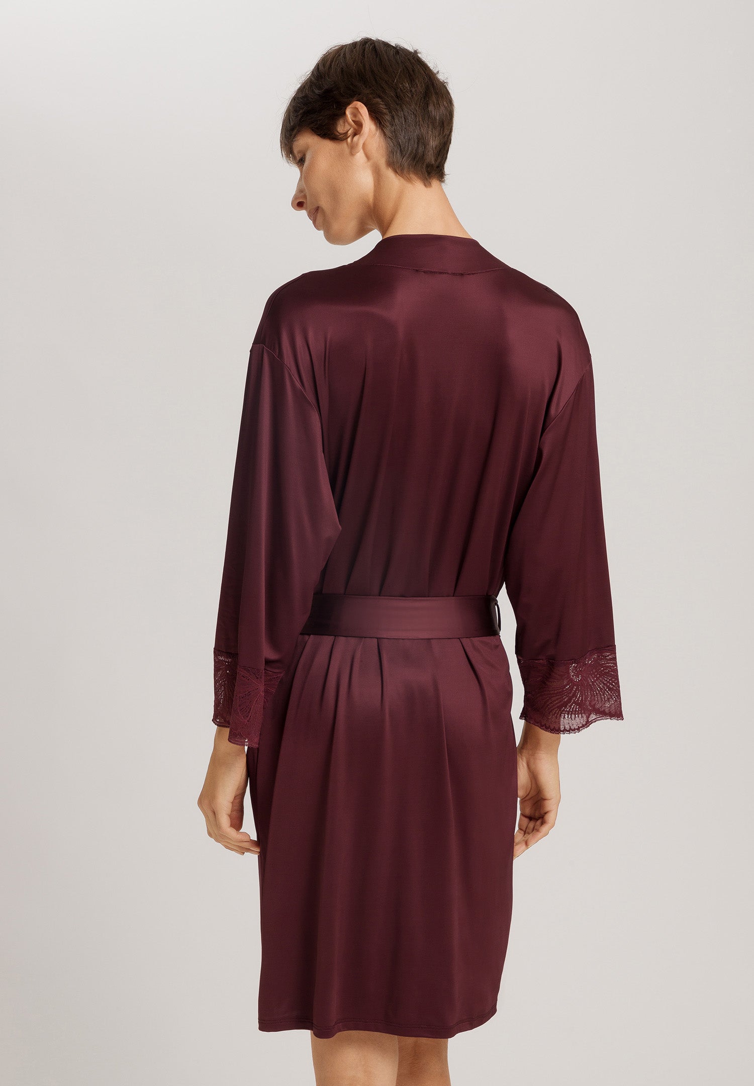 Lilith Lace Trim Kimono | Vivid Brown 70834-2421