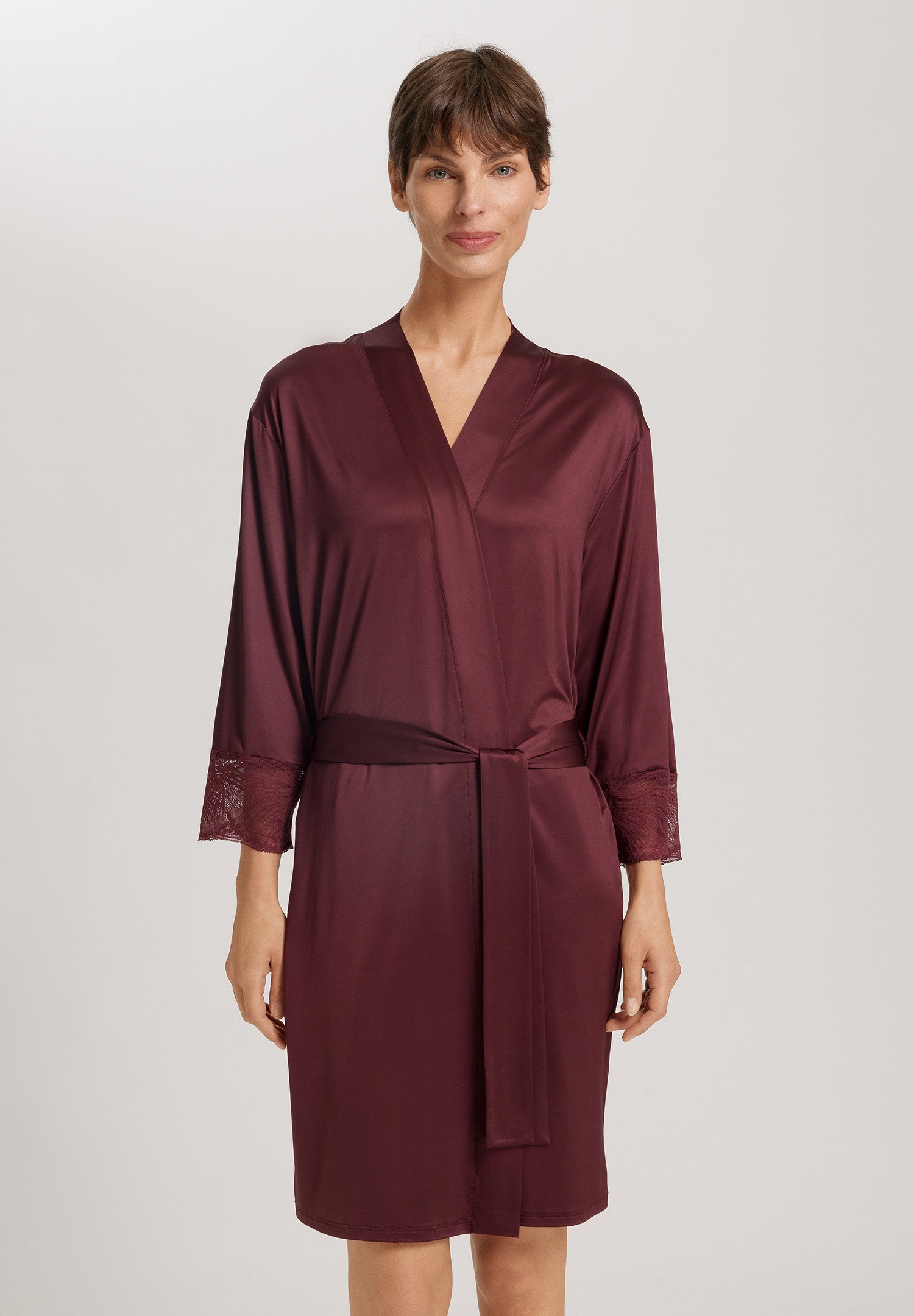 Lilith Lace Trim Kimono | Vivid Brown 70834-2421