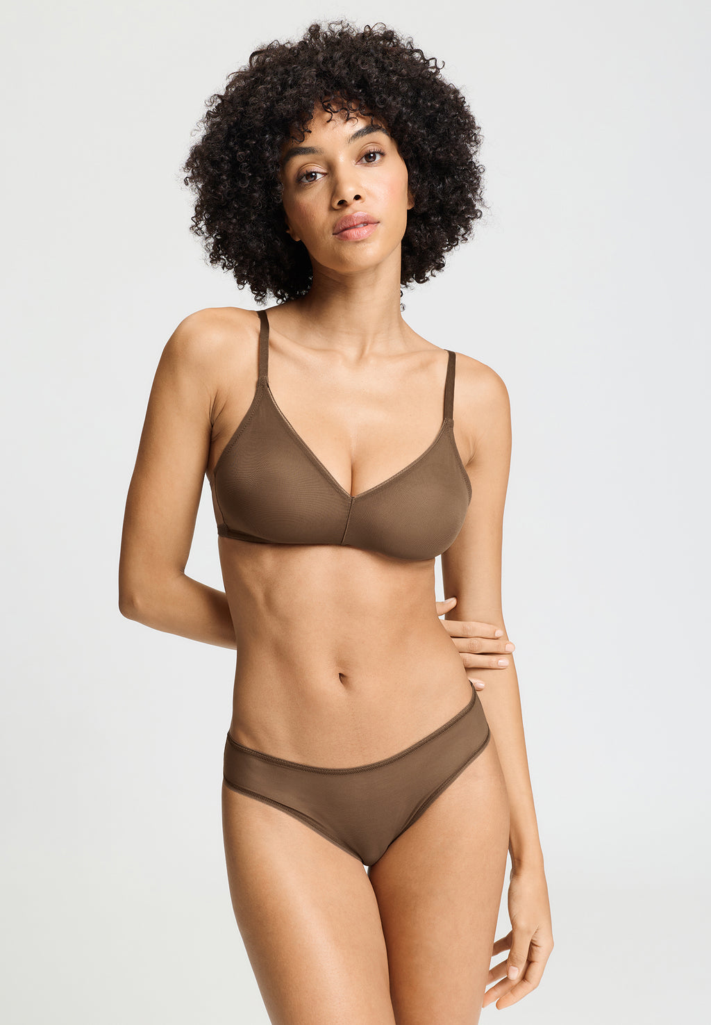 Smooth Illusion Semi-Transparent Tulle Soft Cup Bra | Natural Teak 70842-2768