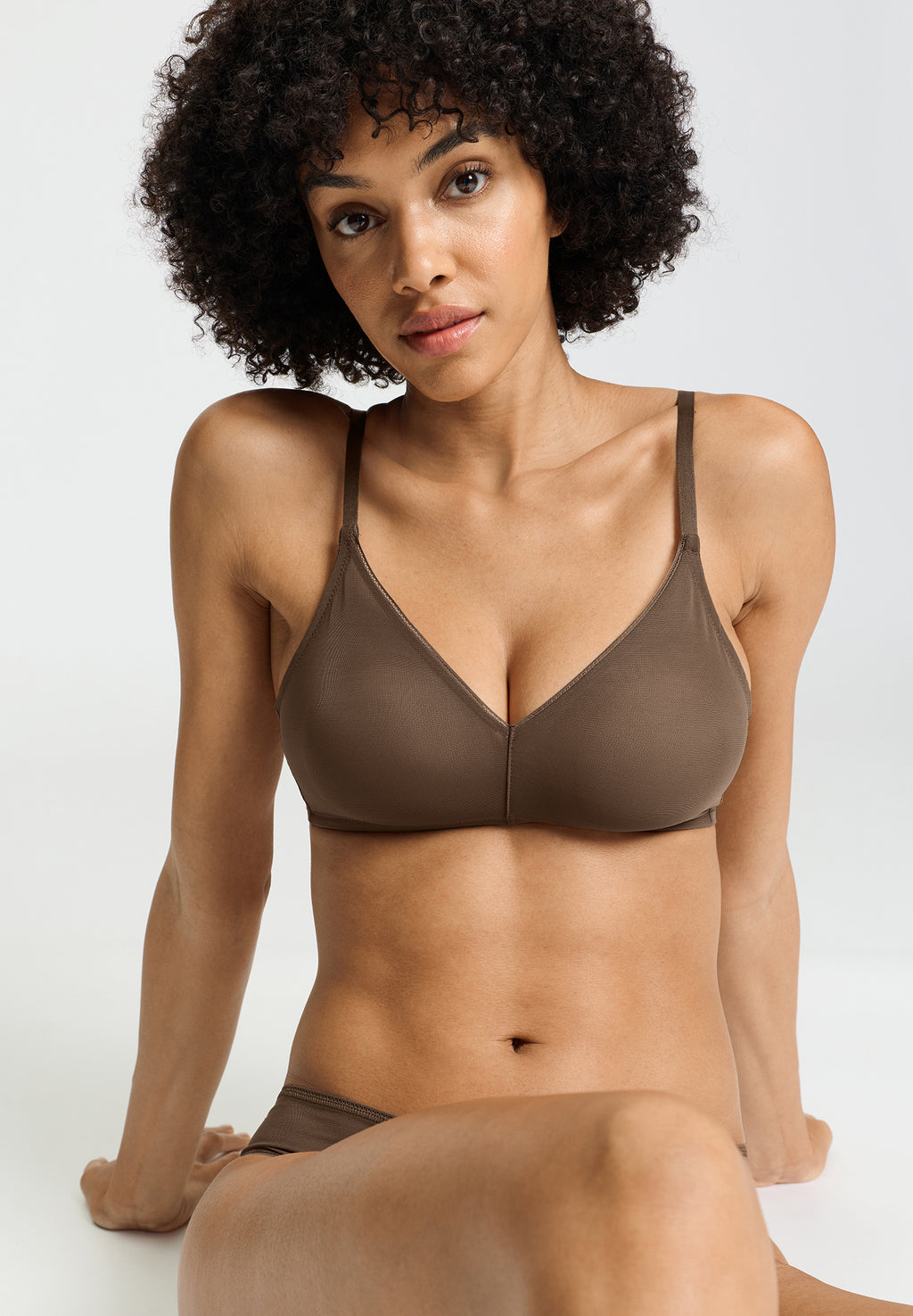 Smooth Illusion Semi-Transparent Tulle Soft Cup Bra | Natural Teak 70842-2768