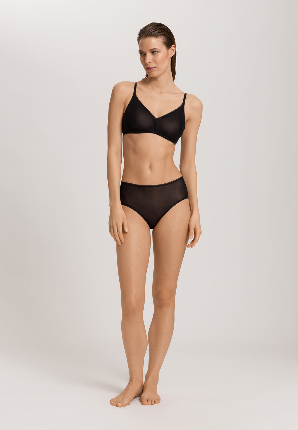 Smooth Illusion Semi-Transparent Tulle Full Briefs | Black 70845-019
