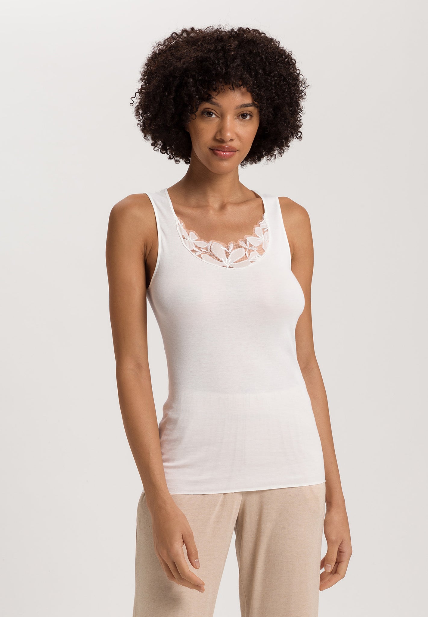 Kalea Floral Embroidered Tank Top | Off White 70848-102