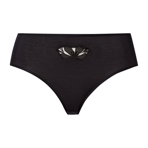Kalea Floral Embroidered Hi-Cut Briefs | Black 70849-019