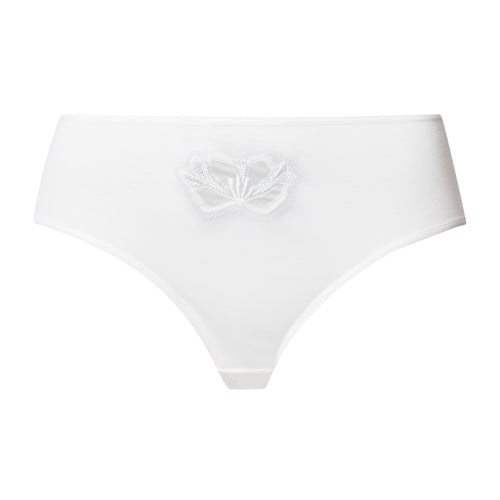 Kalea Floral Embroidered Hi-Cut Briefs | Off White 70849-102