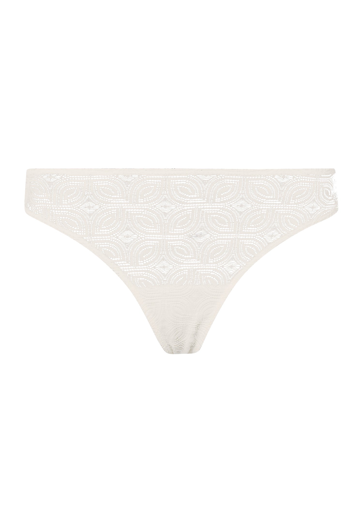 Ruby Geometric Lace Thong | Misty White 70854-2123