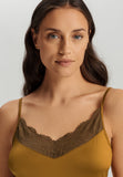 Gale Lace Trim V-Neck Bodydress | Golden Cumin 70873-2803