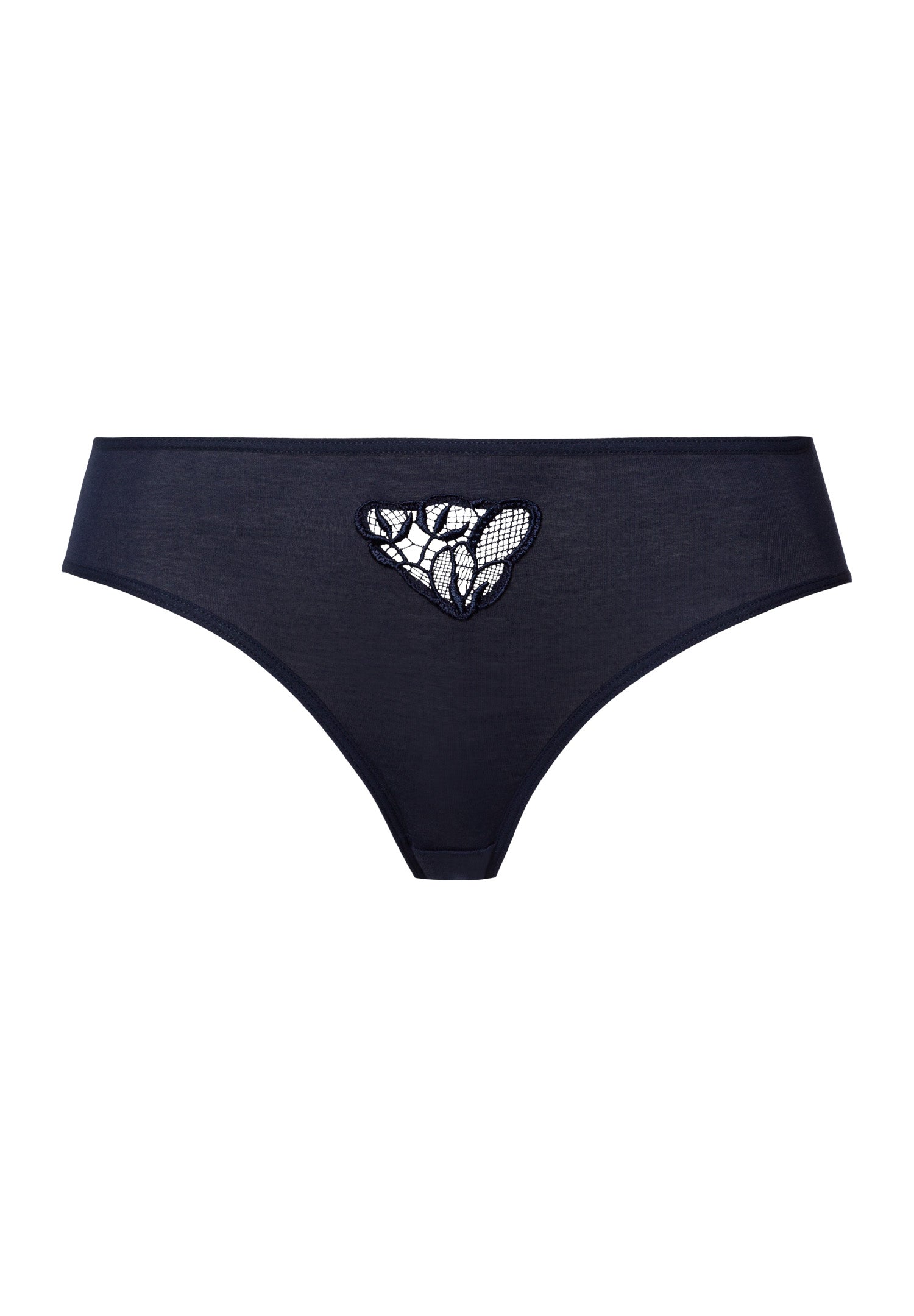 Belina Embroidered Cotton Hi-Cut Brief | Deep Navy 70876-1610