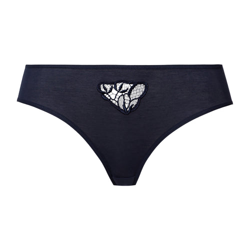 Belina Embroidered Cotton Hi-Cut Brief | Deep Navy 70876-1610