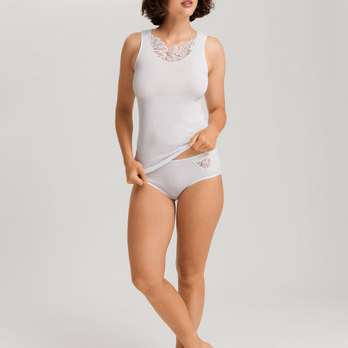 Belina Cotton Round Neck Tank Top | White 70879-101