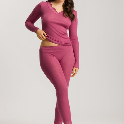 70910 Woolen Lace Leggings - 2414 Rose Wine