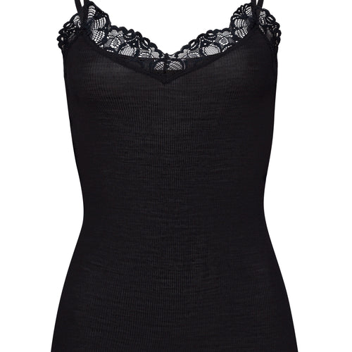 70911 Woolen Lace Spaghetti Cami - 019 Black