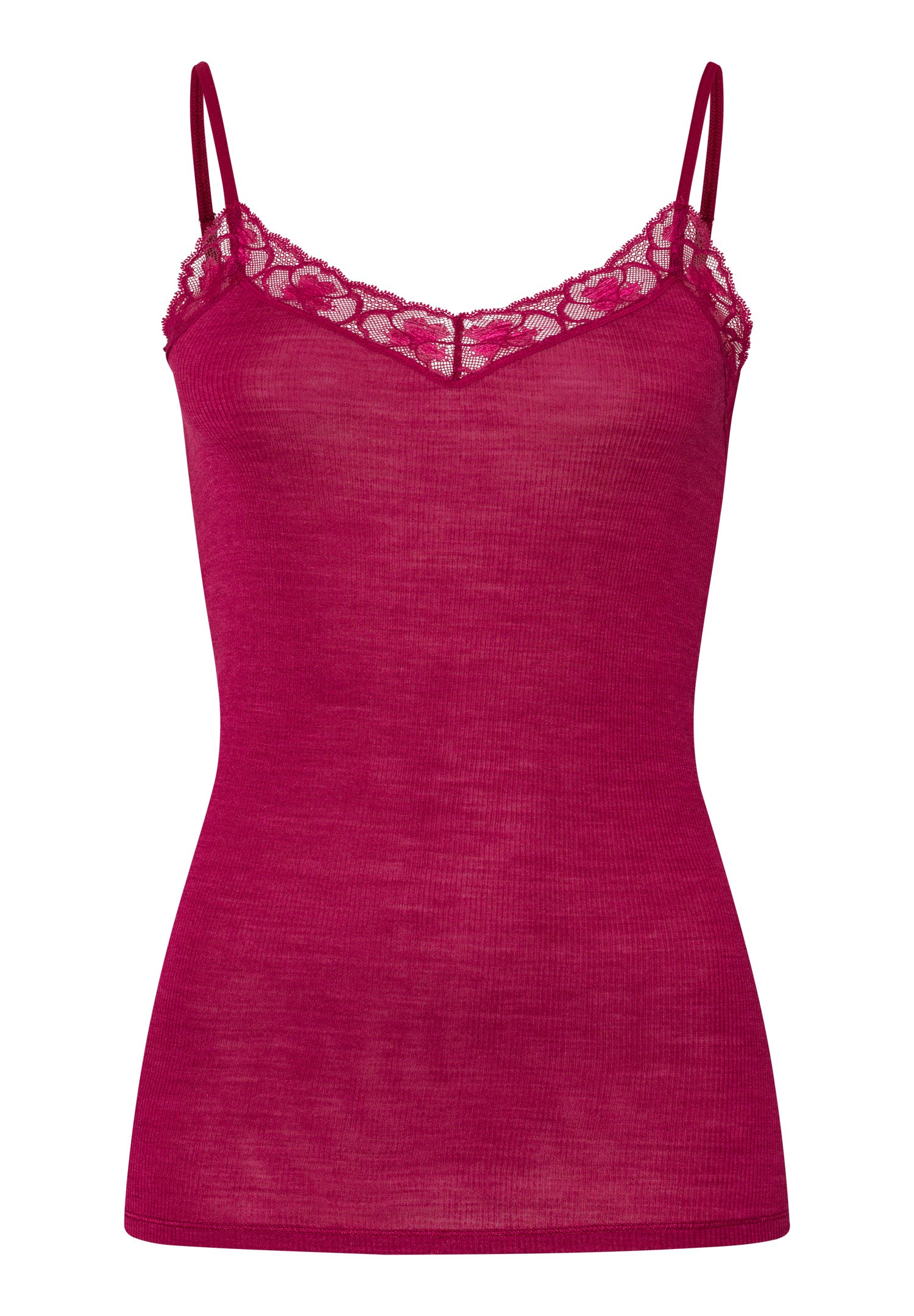 70970 Woolen Lace Spaghetti Cami - 2406 Intense Garnet