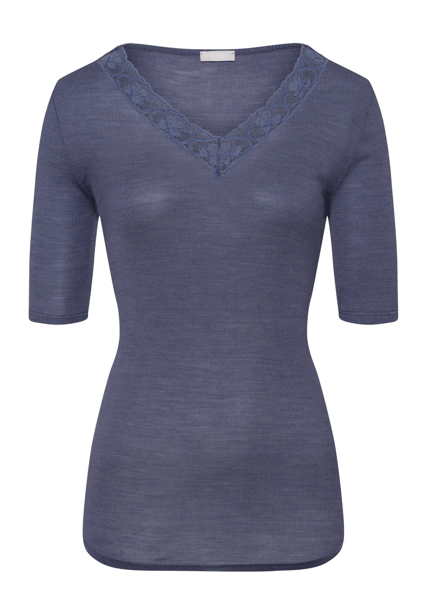 70972 Woolen Lace S/Slv Shirt - 2602 Nightshade