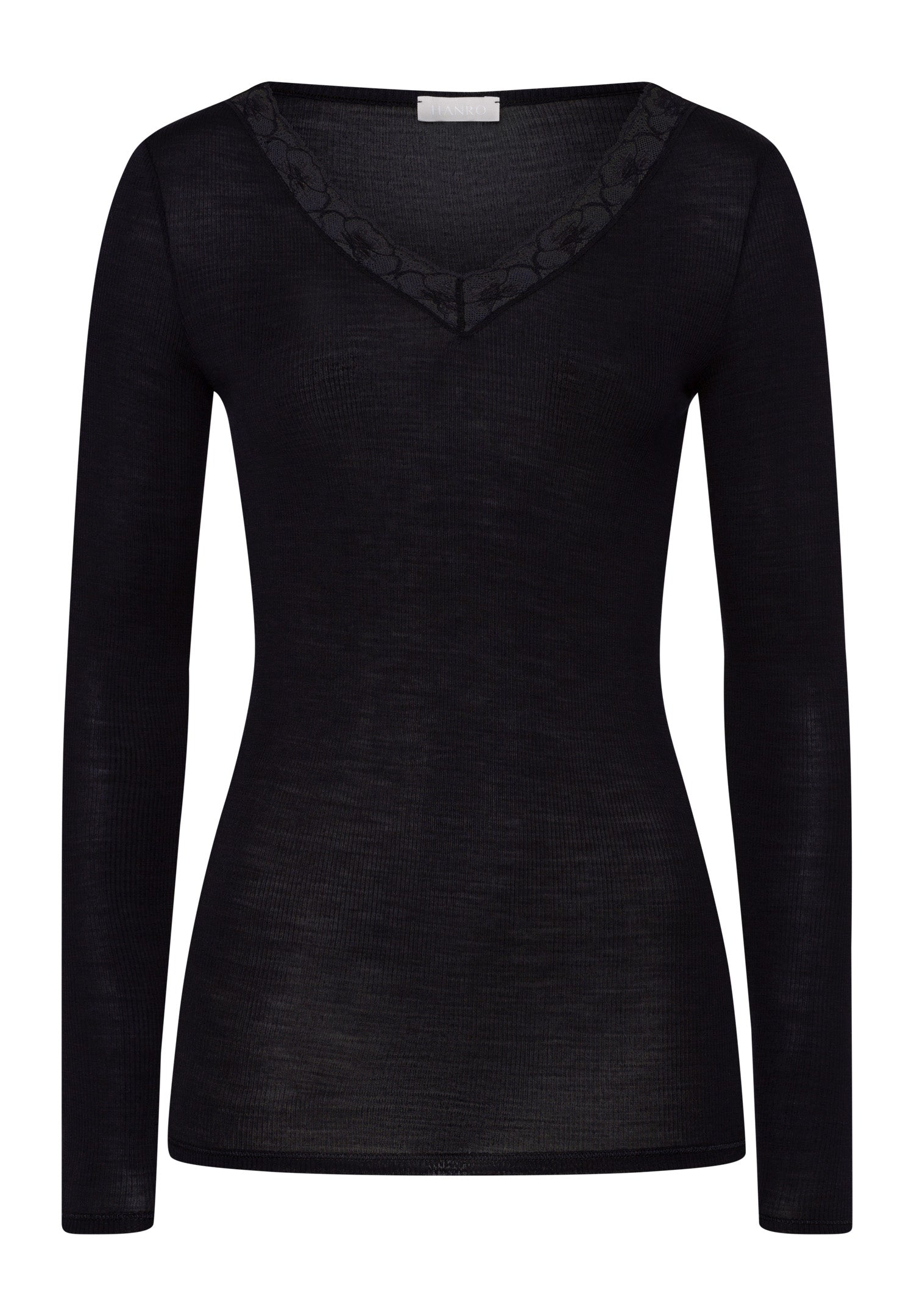 70974 Woolen Lace L/Slv Shirt - 019 Black