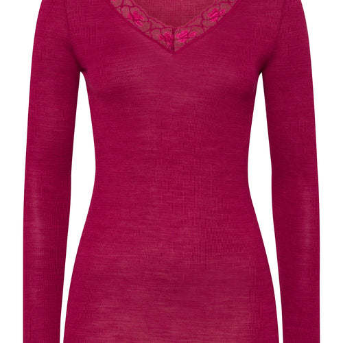 70974 Woolen Lace L/Slv Shirt - 2406 Intense Garnet