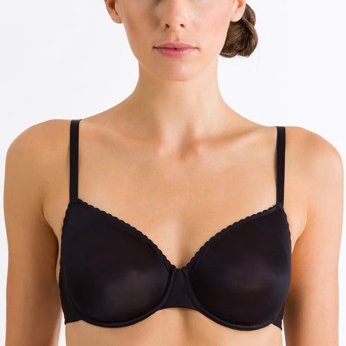 71072 Satin Deluxe Underwire Bra - 019 Black