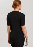 71417 Woolen Silk W Short Slv Top - 018 Black