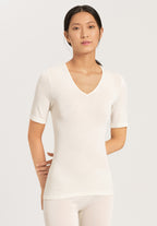 71417 Woolen Silk W Short Slv Top - 795 Cygne