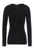 71418 Woolen Silk W Long Sleeve Shirt - 018 Black
