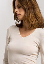 71418 Woolen Silk W Long Sleeve Shirt - 795 Cygne