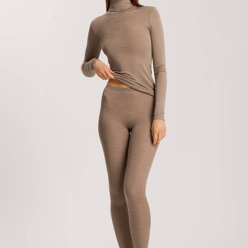 71422 Woolen Silk W Long Leg - 2847 Taupe