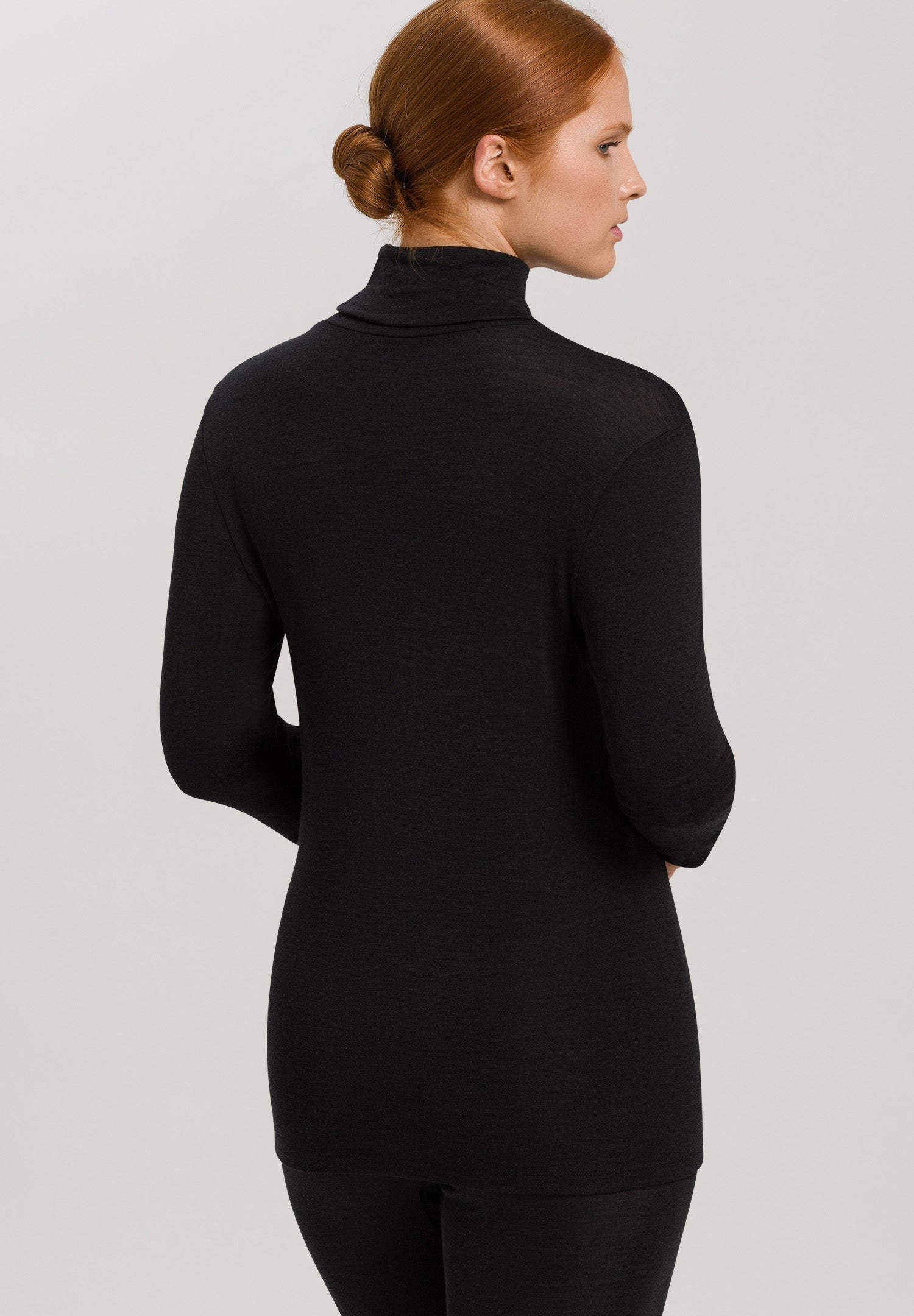 71423 Woolen Silk W Turtleneck Shirt - 018 Black