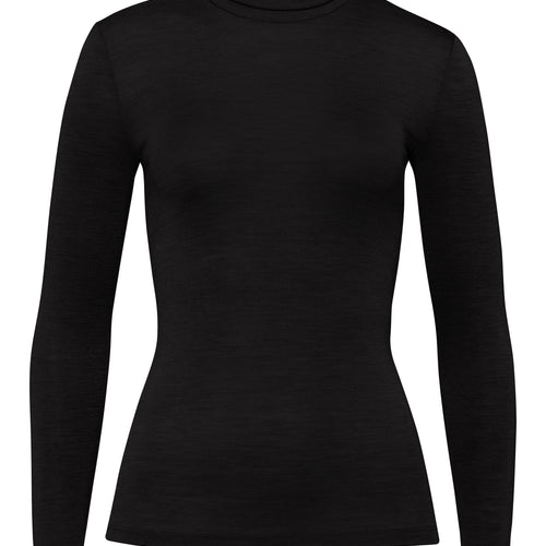 71423 Woolen Silk W Turtleneck Shirt - 018 Black