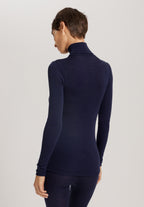 Woolen Silk W Wool And Silk Turtleneck | Night Blue 71423-2624