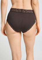 Moments Lace Trim Cotton Full Brief | Dark Mocha 71483-2185
