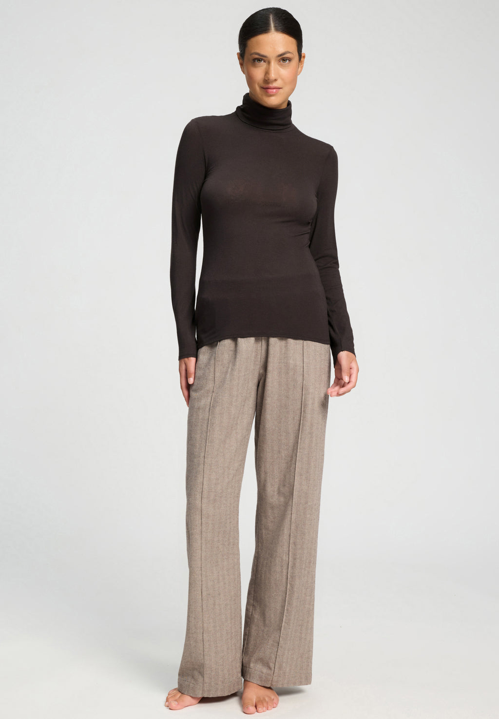 Ultralight Wool Turtleneck Shirt | Dark Mocha 71597-2185