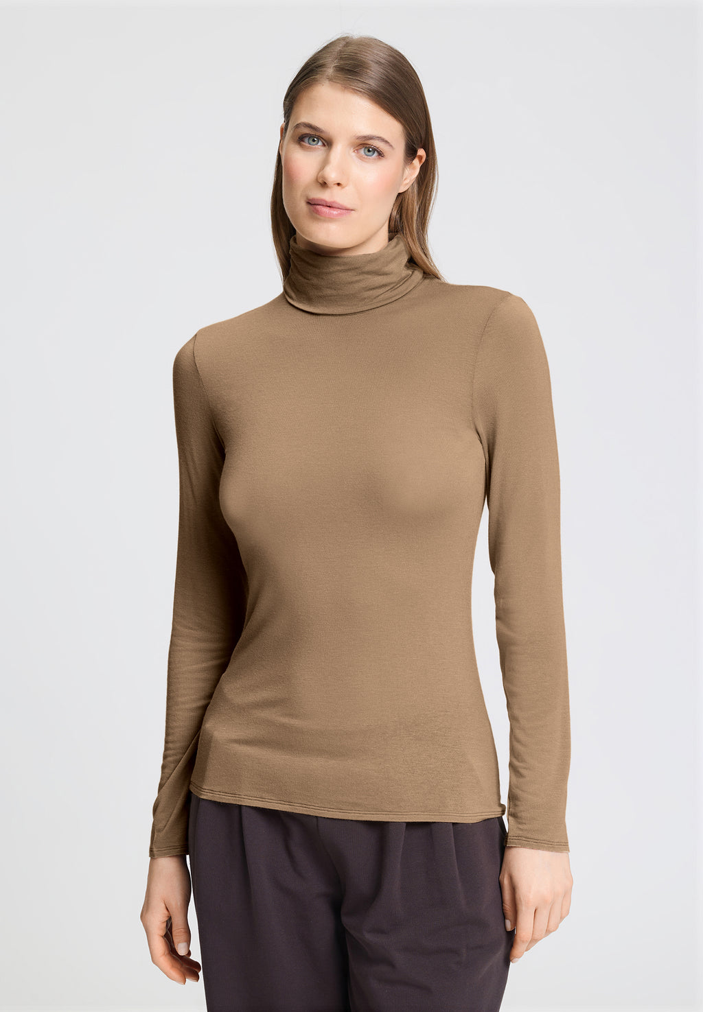 Ultralight Wool Turtleneck Shirt | Suede Camel 71597-2825