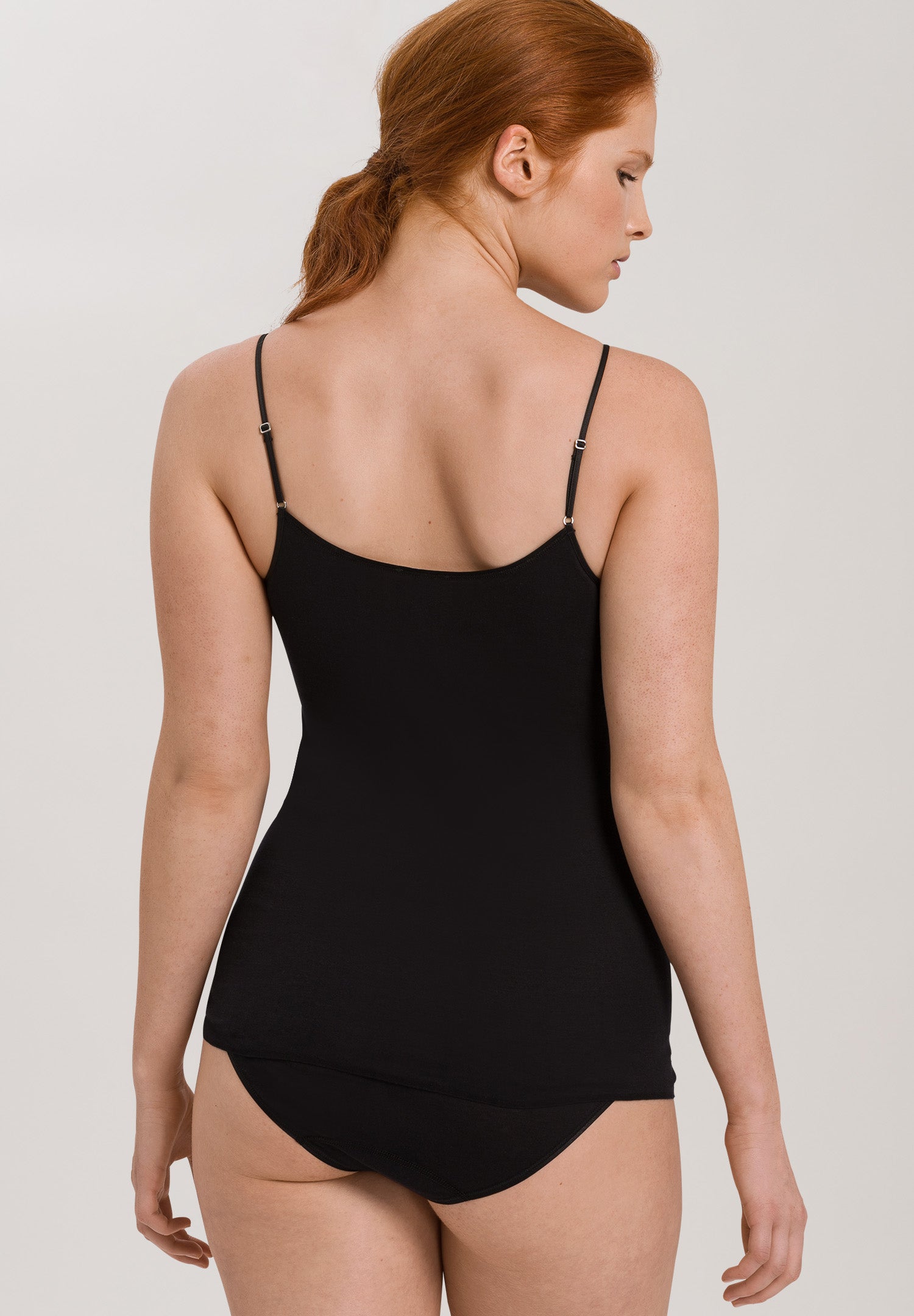 71601 Cotton Seamless V-Neck Camisole - 019 Black