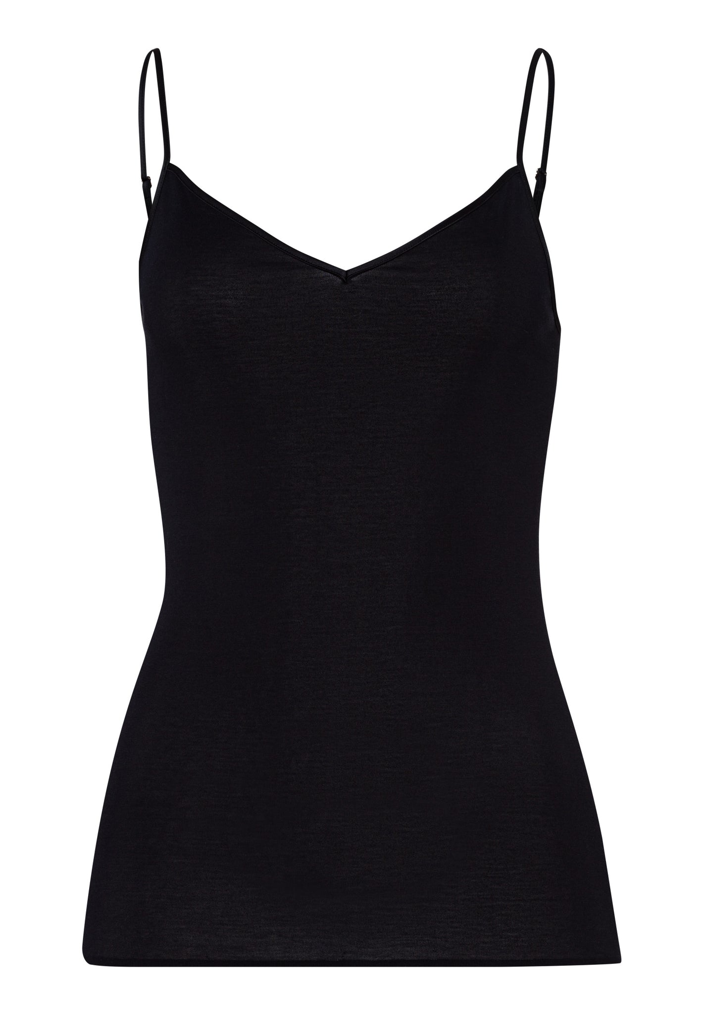 71601 Cotton Seamless V-Neck Camisole - 019 Black