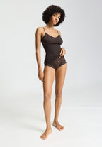 Cotton Seamless V-Neck Cotton Camisole | Dark Mocha 71601-2185
