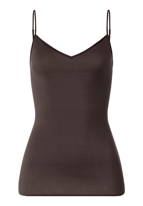 Cotton Seamless V-Neck Cotton Camisole | Dark Mocha 71601-2185