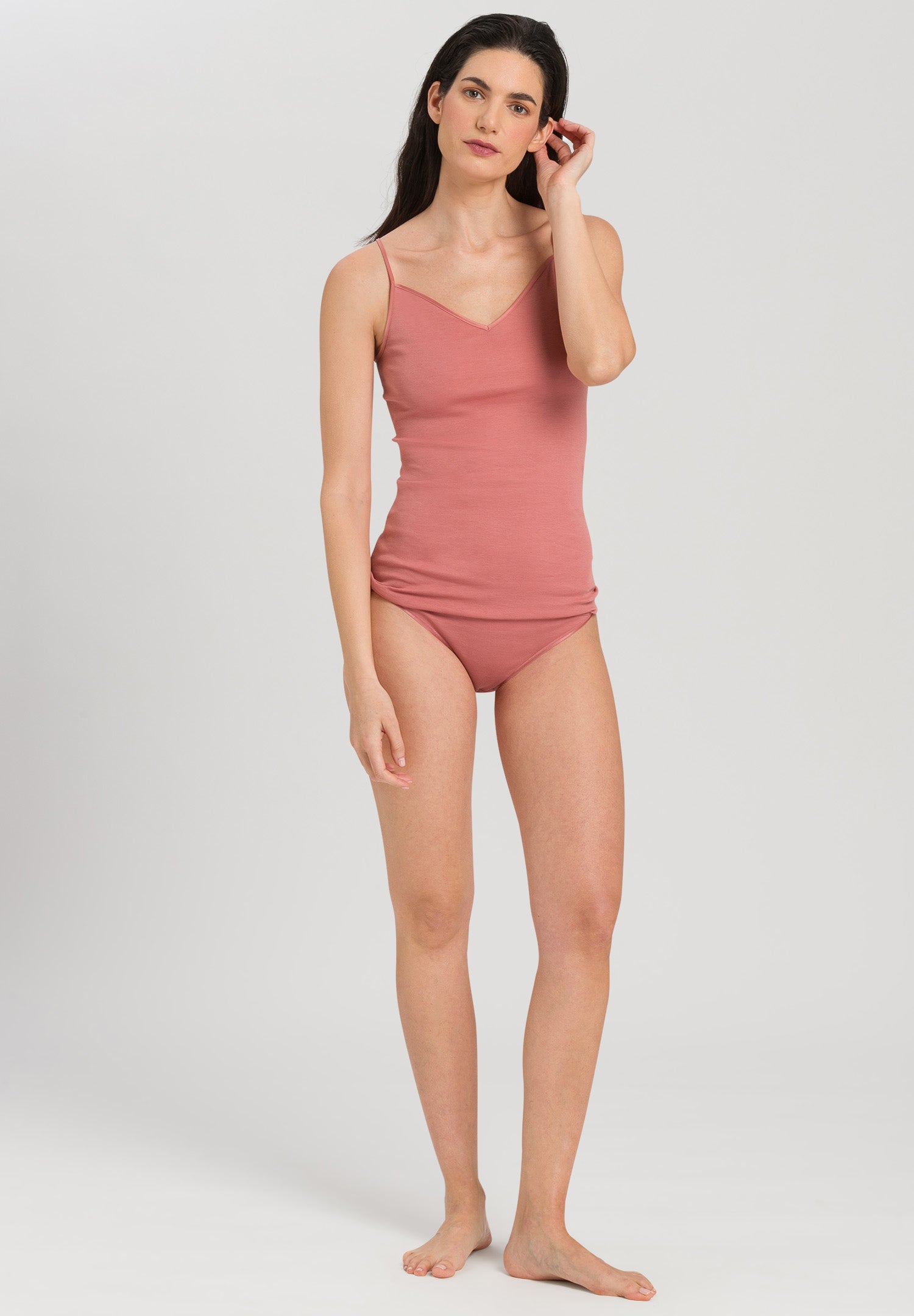 71601 Cotton Seamless V-Neck Camisole - 2408 Sweet Pepper