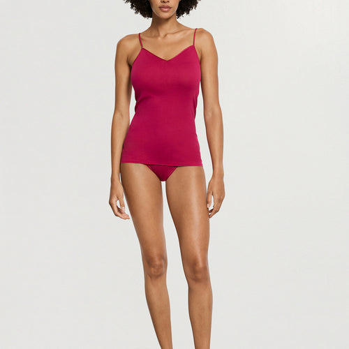 Cotton Seamless V-Neck Cotton Camisole | Light Sangria 71601-2465