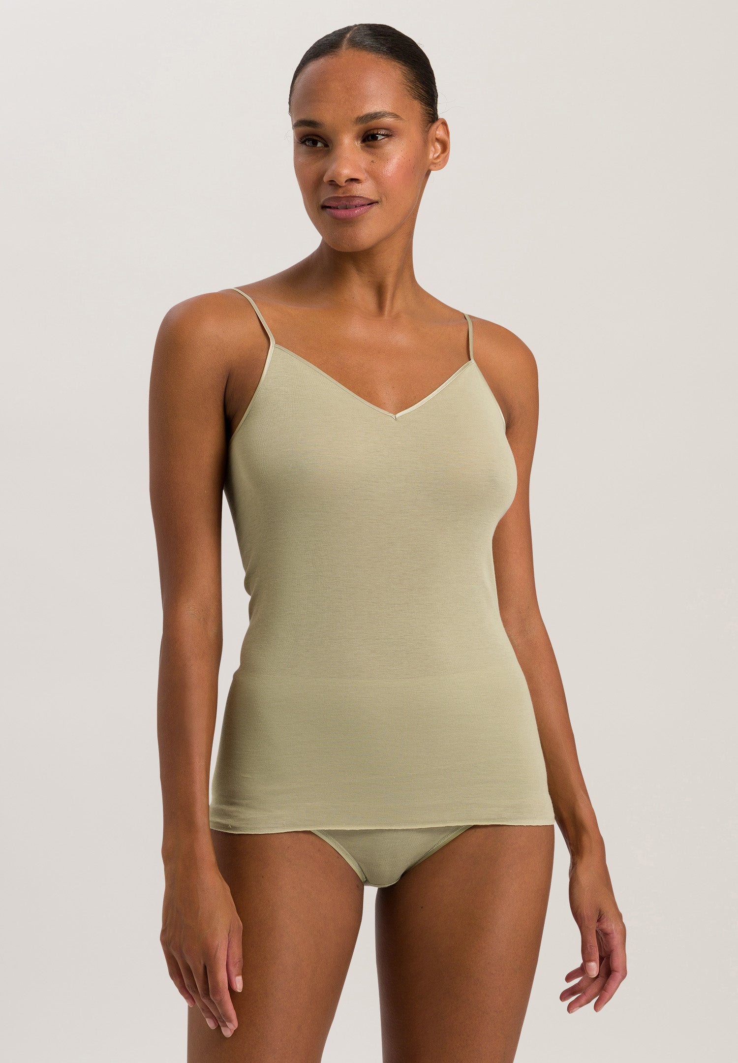 71601 Cotton Seamless V-Neck Camisole - 2720 Moss Green