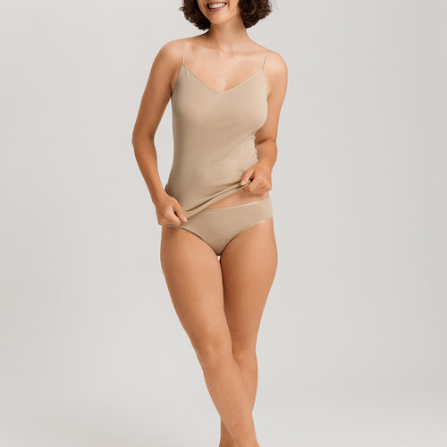 Cotton Seamless V-Neck Camisole | Iced Cappuccino 71601-2846