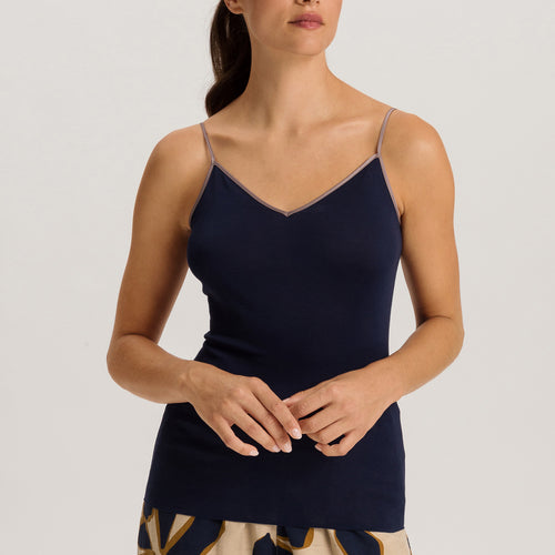 Cotton Seamless V-Neck Camisole | Deep Navy 71601-3067